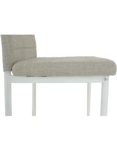 Scaun, COLETA NOVA, dining, 41x49x96 cm, textil bej/metal alb | MobilaOK