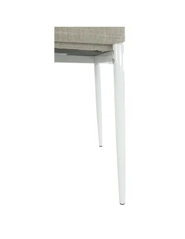 Scaun, COLETA NOVA, dining, 41x49x96 cm, textil bej/metal alb | MobilaOK