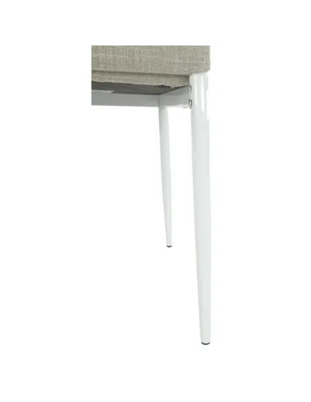 Scaun, COLETA NOVA, dining, 41x49x96 cm, textil bej/metal alb | MobilaOK