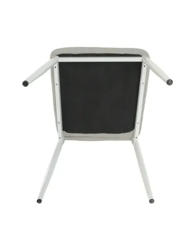 Scaun, COLETA NOVA, dining, 41x49x96 cm, textil bej/metal alb | MobilaOK