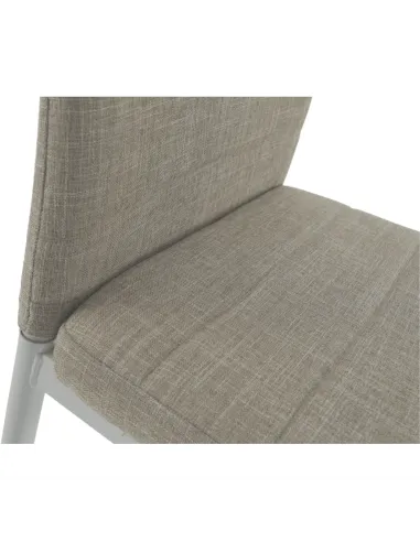 Scaun, COLETA NOVA, dining, 41x49x96 cm, textil bej/metal alb | MobilaOK