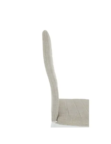 Scaun, COLETA NOVA, dining, 41x49x96 cm, textil bej/metal alb | MobilaOK