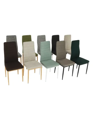 Scaun, COLETA NOVA, dining, 41x49x96 cm, textil bej/metal alb | MobilaOK