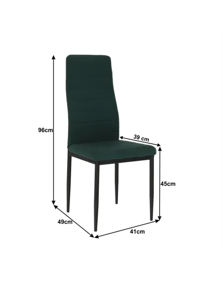 Scaun COLETA NOVA bucătărie 41x96x49 cm, textil smarald/cadru metalic | MobilaOK