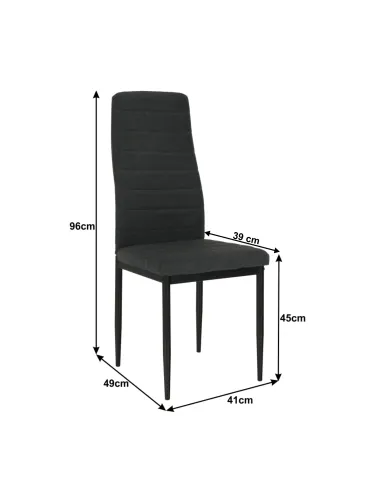 Scaun, COLETA NOVA, dining, 41x49x96 cm, textil/metal negru | MobilaOK