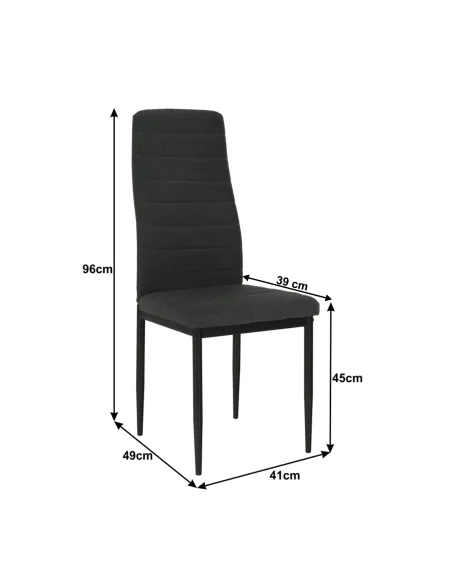 Scaun, COLETA NOVA, dining, 41x49x96 cm, textil/metal negru | MobilaOK