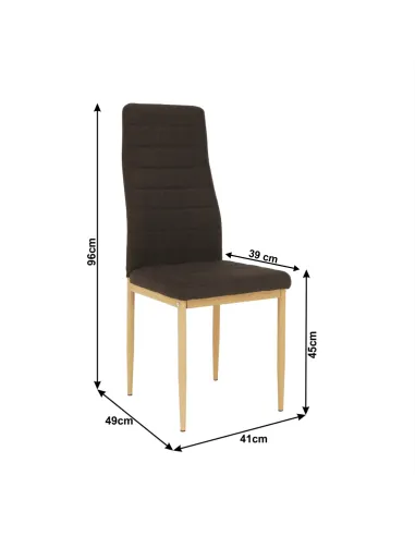 Scaun COLETA NOVA bucătărie 41x96x49 cm, textil maro/cadru metalic fag | MobilaOK