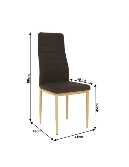 Scaun COLETA NOVA bucătărie 41x96x49 cm, textil maro/cadru metalic fag | MobilaOK