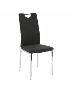 Scaun dining OLIVA NEW, dining, 42x52x97 cm, textil gri maro/picioare crom | MobilaOK