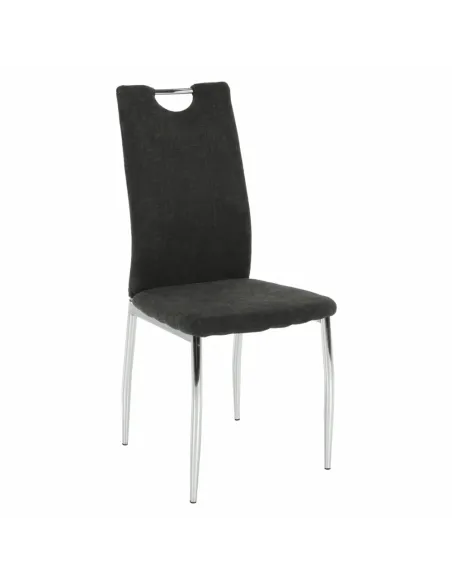 Scaun dining OLIVA NEW, dining, 42x52x97 cm, textil gri maro/picioare crom | MobilaOK