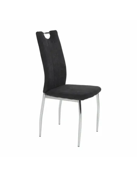 Scaun dining OLIVA NEW, dining, 42x52x97 cm, textil gri maro/picioare crom | MobilaOK