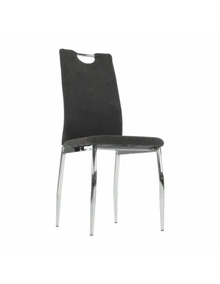 Scaun dining OLIVA NEW, dining, 42x52x97 cm, textil gri maro/picioare crom | MobilaOK
