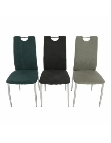 Scaun dining OLIVA NEW, dining, 42x52x97 cm, textil gri maro/picioare crom | MobilaOK