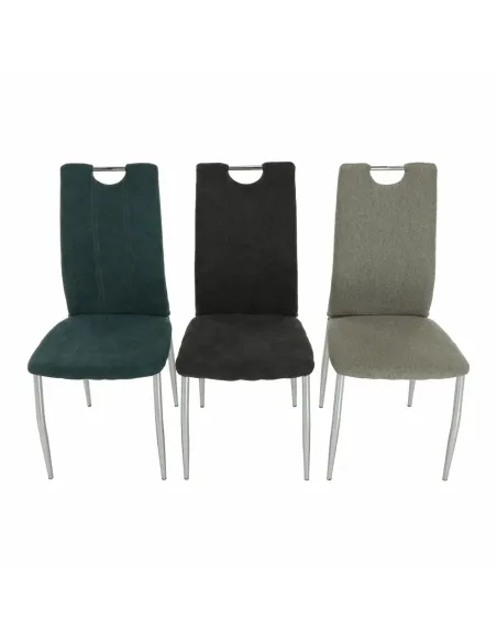 Scaun dining OLIVA NEW, dining, 42x52x97 cm, textil gri maro/picioare crom | MobilaOK