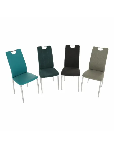 Scaun dining OLIVA NEW, dining, 42x52x97 cm, textil gri maro/picioare crom | MobilaOK