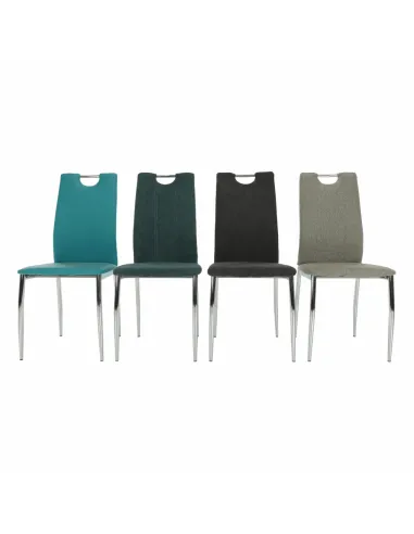 Scaun dining OLIVA NEW, dining, 42x52x97 cm, textil gri maro/picioare crom | MobilaOK