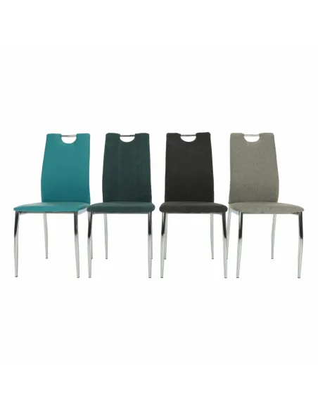 Scaun dining OLIVA NEW, dining, 42x52x97 cm, textil gri maro/picioare crom | MobilaOK