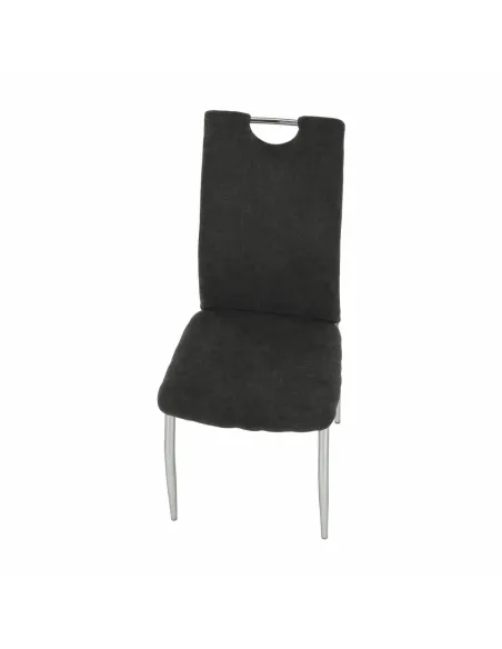 Scaun dining OLIVA NEW, dining, 42x52x97 cm, textil gri maro/picioare crom | MobilaOK