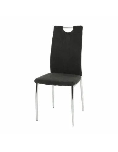 Scaun dining OLIVA NEW, dining, 42x52x97 cm, textil gri maro/picioare crom | MobilaOK