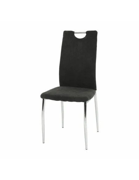 Scaun dining OLIVA NEW, dining, 42x52x97 cm, textil gri maro/picioare crom | MobilaOK
