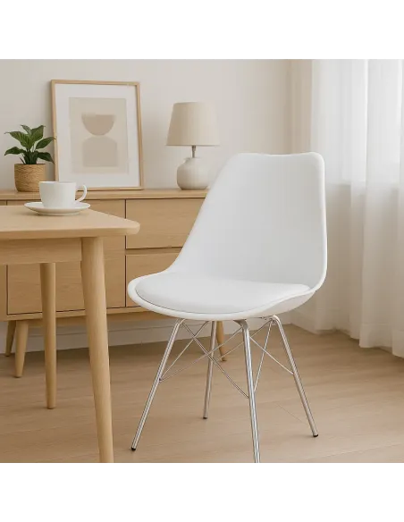 Scaun TAMORA birou, 48x57x83 cm, metal/plastic/piele eco | MobilaOK