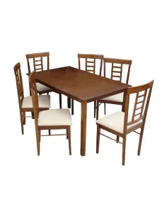 Set dining OLEG NEW, living/dining, 135x74x80 cm, MDF furniruit/textil bej | MobilaOK