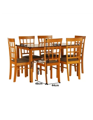 Set Dining GRID NEW, dining, 135x80x74 cm, MDF/lemn | MobilaOK
