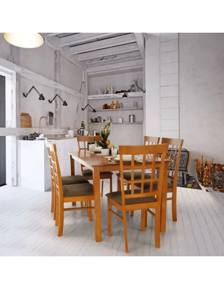 Set Dining GRID NEW, dining, 135x80x74 cm, MDF/lemn | MobilaOK