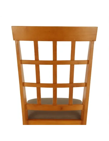 Scaun GRID NEW bucătărie 44x90x48 cm, lemn cireș și textil bej maro | MobilaOK