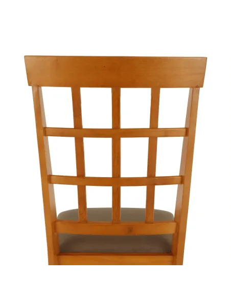 Scaun GRID NEW bucătărie 44x90x48 cm, lemn cireș și textil bej maro | MobilaOK