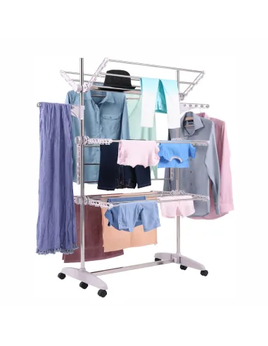 Uscător de haine, DENAL, baie/balcon, 88x147x66 cm, otel si plastic, KONDELA | MobilaOK