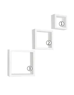 Set Rafturi KVADRO NEW, living/birou/baie, 25.4x25.4x8.7 cm, PAL melaminat | MobilaOK