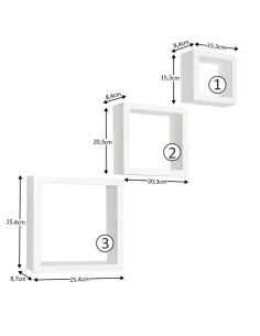 Set Rafturi KVADRO NEW, living/birou/baie, 25.4x25.4x8.7 cm, PAL melaminat | MobilaOK 2