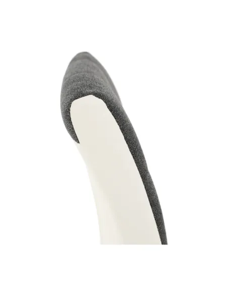 Scaun bucătărie GERDA NEW, gri închis/alb, 42x103x58 cm, textil/piele ecologică/crom | MobilaOK