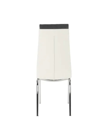 Scaun bucătărie GERDA NEW, gri închis/alb, 42x103x58 cm, textil/piele ecologică/crom | MobilaOK