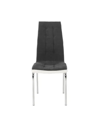 Scaun bucătărie GERDA NEW, gri închis/alb, 42x103x58 cm, textil/piele ecologică/crom | MobilaOK