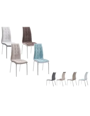 Scaun bucătărie GERDA NEW, gri închis/alb, 42x103x58 cm, textil/piele ecologică/crom | MobilaOK