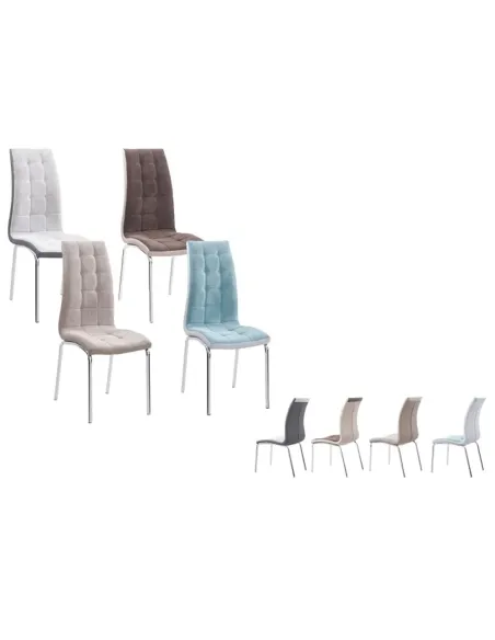 Scaun bucătărie GERDA NEW, gri închis/alb, 42x103x58 cm, textil/piele ecologică/crom | MobilaOK