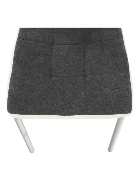 Scaun bucătărie GERDA NEW, gri închis/alb, 42x103x58 cm, textil/piele ecologică/crom | MobilaOK