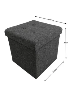 Taburet FALON, puf cu stocare pentru living, 37.5x37.5x38 cm, Tesatura | MobilaOK 2