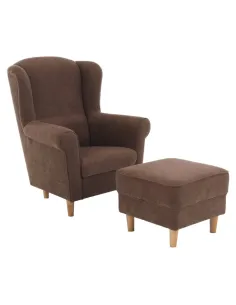 Fotoliu ASTRID living, 86x82x105 cm, material textil maro | MobilaOK