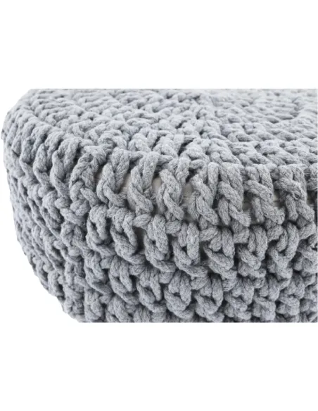 Taburet NAIDA, taburet lână gri living, 28x40x28 cm, lemn și lână | MobilaOK
