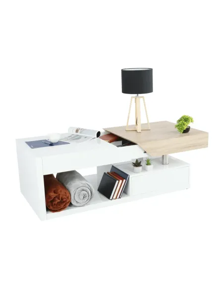 Măsuță de cafea MELIDA, living, 120x43x60 cm, MDF, Metal | MobilaOK