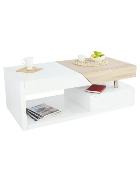 Măsuță de cafea MELIDA, living, 120x43x60 cm, MDF, Metal | MobilaOK