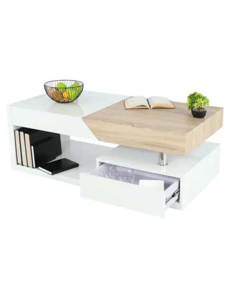 Măsuță de cafea MELIDA, living, 120x43x60 cm, MDF, Metal | MobilaOK