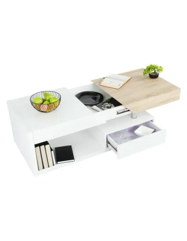 Măsuță de cafea MELIDA, living, 120x43x60 cm, MDF, Metal | MobilaOK