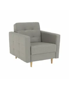 Fotoliu AMEDIA, living/dormitor/birou, 88x90x95 cm, Textil gri și lemn | MobilaOK