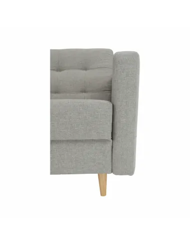 Fotoliu AMEDIA, living/dormitor/birou, 88x90x95 cm, Textil gri și lemn | MobilaOK