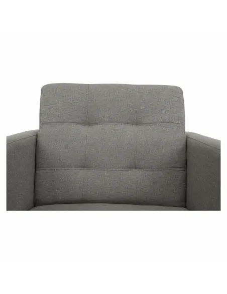 Fotoliu AMEDIA, living/dormitor/birou, 88x90x95 cm, Textil gri și lemn | MobilaOK