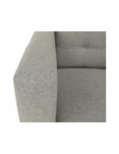 Fotoliu AMEDIA, living/dormitor/birou, 88x90x95 cm, Textil gri și lemn | MobilaOK